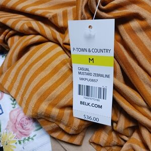 Kim Rogers Mustard Striped Long Sleeve Top